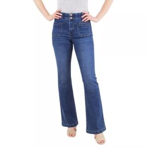 Indigo Poppy Tummy Control Bootcut Elastic Stretch Denim Pants Jeggings Size 12